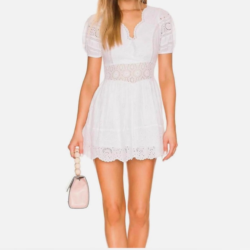 LoveShackFancy valente eyelet mini dress